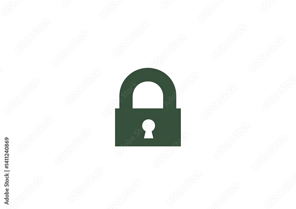 Simple Lock Icon, Flat Design Simple Lock Icon, Flat Design