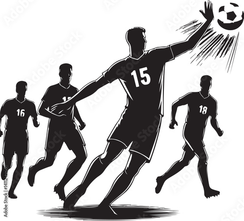 A football player silhouette, sports vector illustration