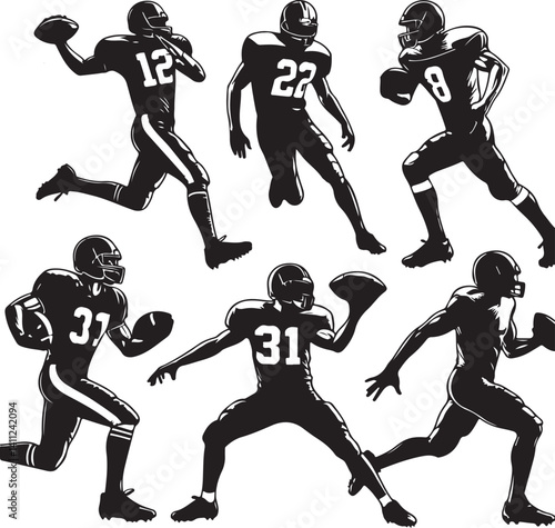 A football player silhouette, sports vector illustration