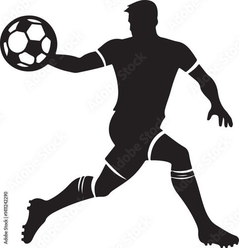 A football player silhouette, sports vector illustration