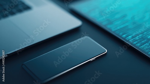 minimalist composition showcasing concept of digital society