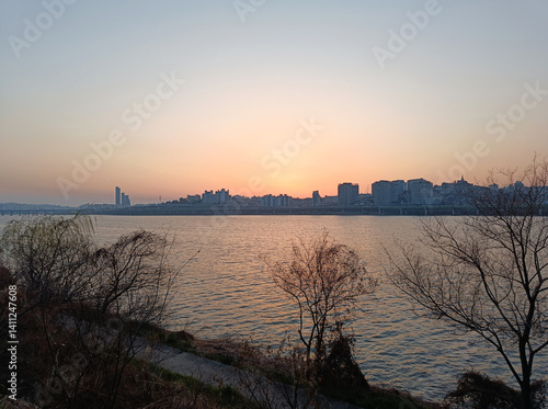Photography Korea, Seoul, Han River sunset
