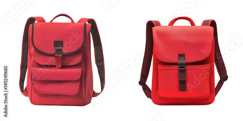 Wallpaper Mural two red backpacks, isolated on white background Torontodigital.ca