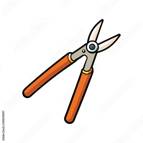 Pruning shears vector illustration. Garden scissors tool for trimming plants in flat design