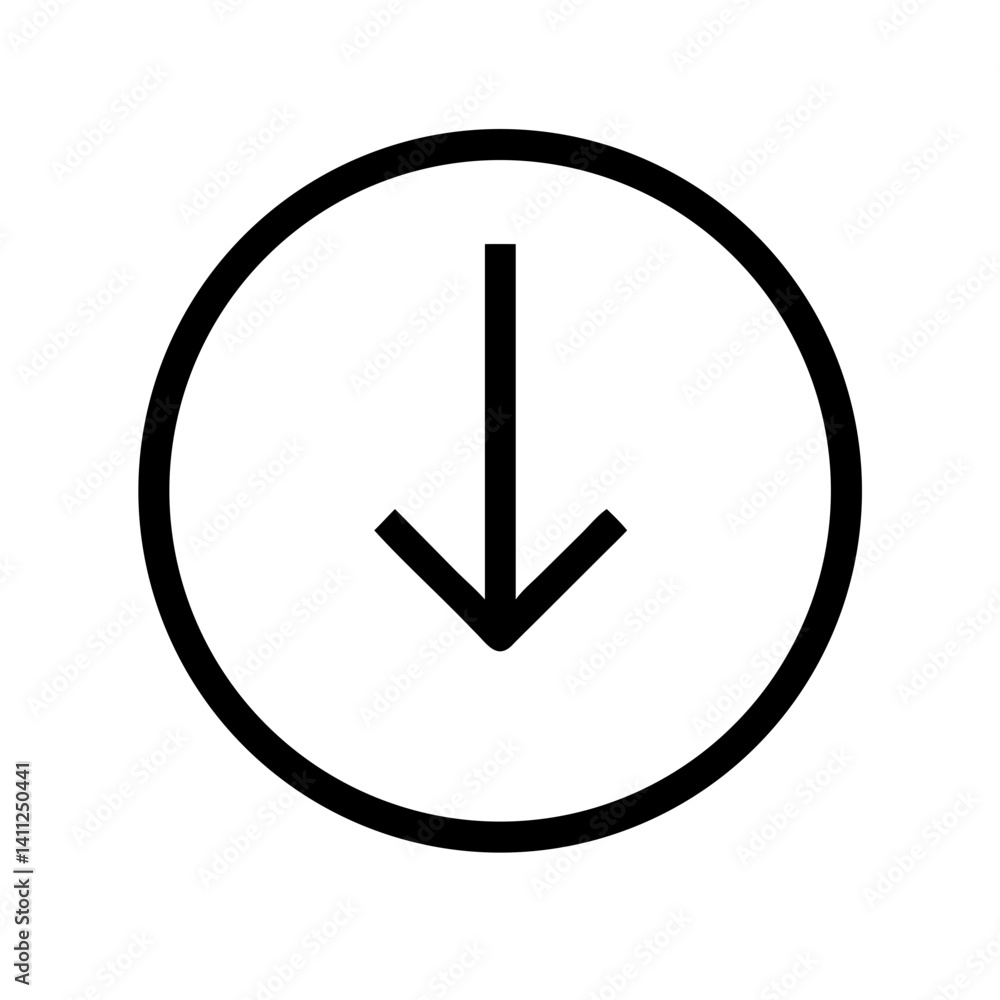 Arrow Circle Down Icon Vector Illustration Arrow Circle Down Icon Vector Illustration