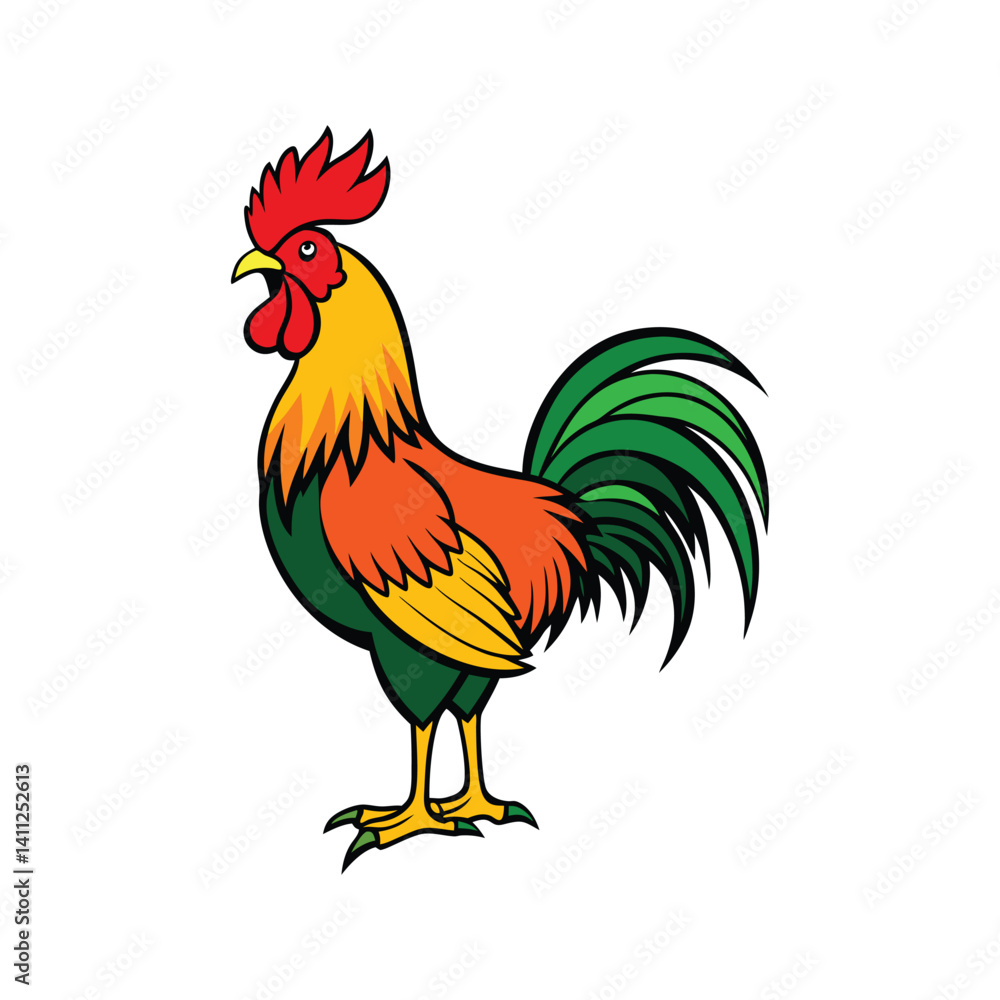 Fototapeta premium rooster isolated on white background
