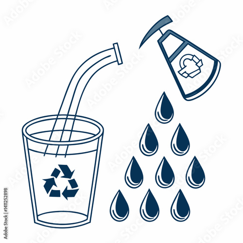 Recycling Process Vector Illustration