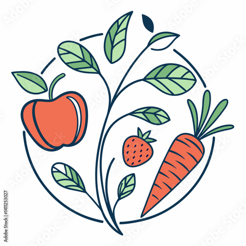 Fresh Produce Circle Vector