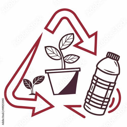 Recycling Growth Cycle Vector
