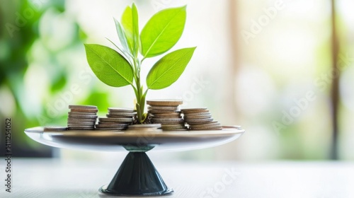 Balance sheets flow in glass walls, red expenditure flows with green income b...