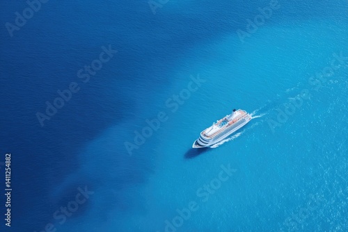 Wallpaper Mural aerial drone view of luxurious cruise ship sailing through clear ocean waters emphasizing minimalism Torontodigital.ca