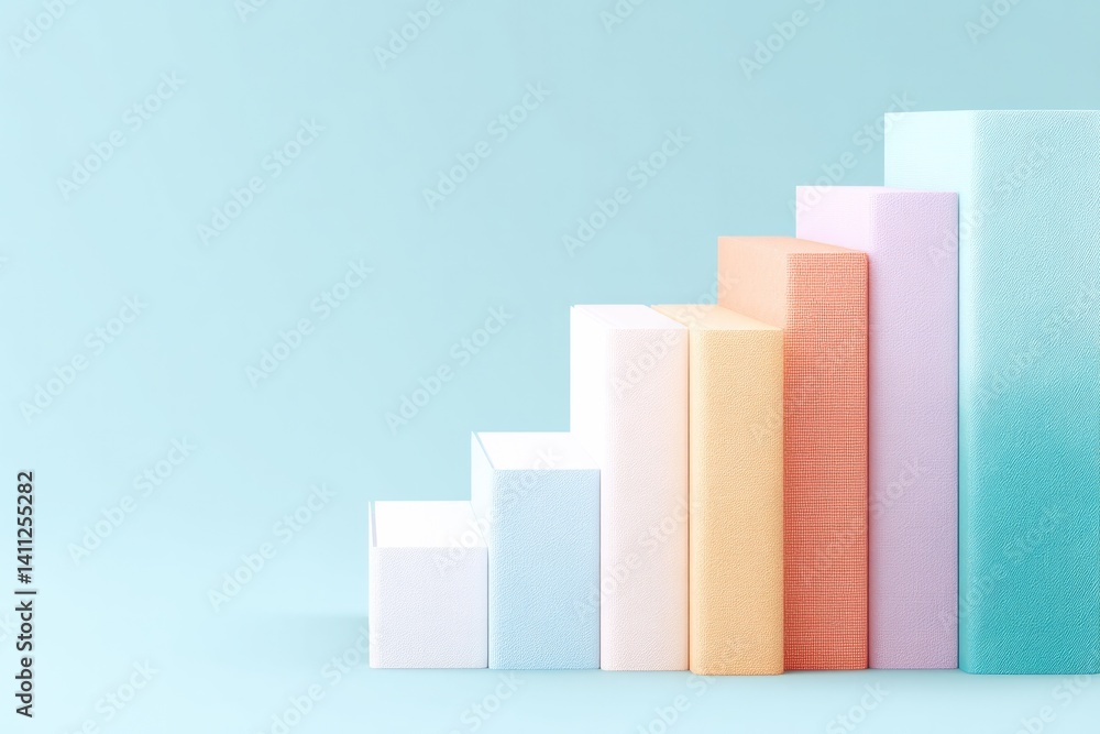 Fototapeta premium abstract concept of self-education with layered geometric elements in soft pastels symbolic of diverse learning paths