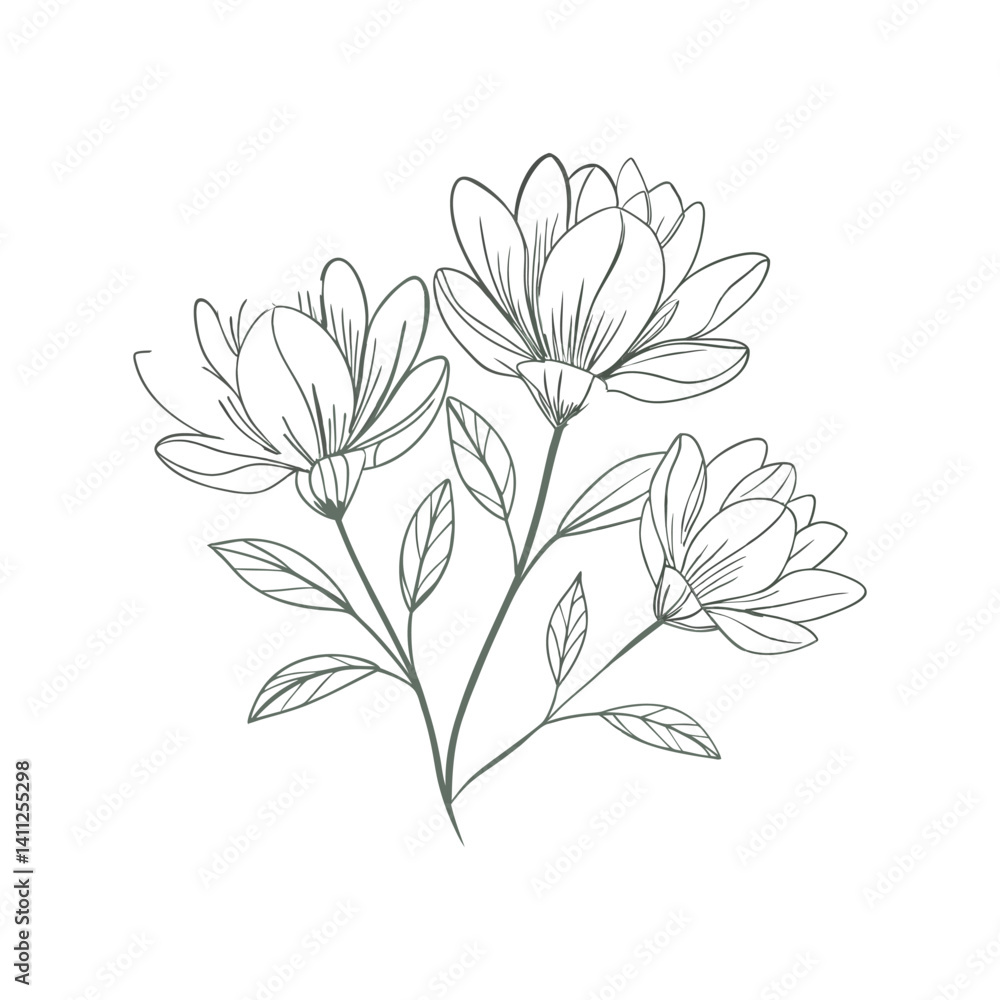 Sketch floral botany vector illustration. Hand-drawn botanical flower elements with vintage aesthetic and delicate line art style
Sketch floral botany vector illustration. Hand-drawn botanical flower elements with vintage aesthetic and delicate line art style