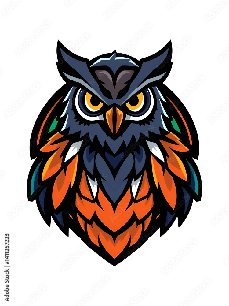 Obraz premium Owl streamer bird mascot esport logo design