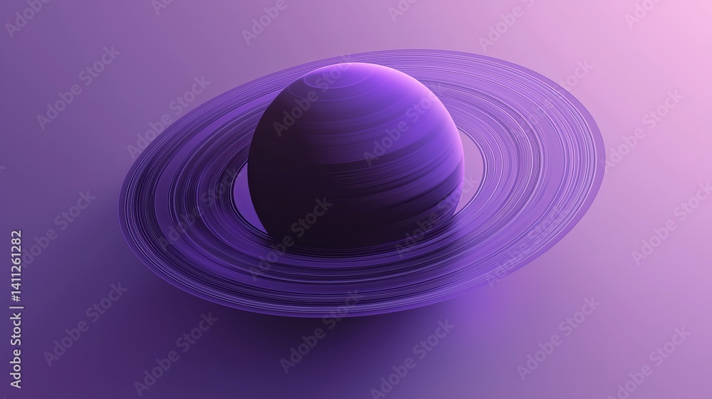 Obraz premium A stunning purple planet with intricate rings, evoking a sense of mystery and wonder in outer space.