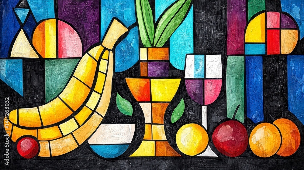 Fototapeta premium Vibrant Abstract Fruit Mosaic