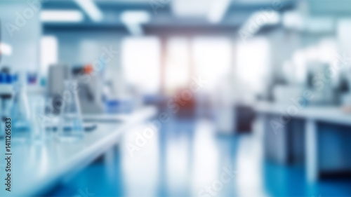 Abstract blurred science lab interior room. blurry working space with defocused. Ai Generated Images