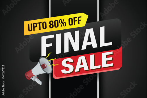 final sale word mega phone concept vector illustration and 3d style, landing page, template, ui, web, mobile app, poster, banner, flyer, background, gift card, coupon, label, wallpaper

