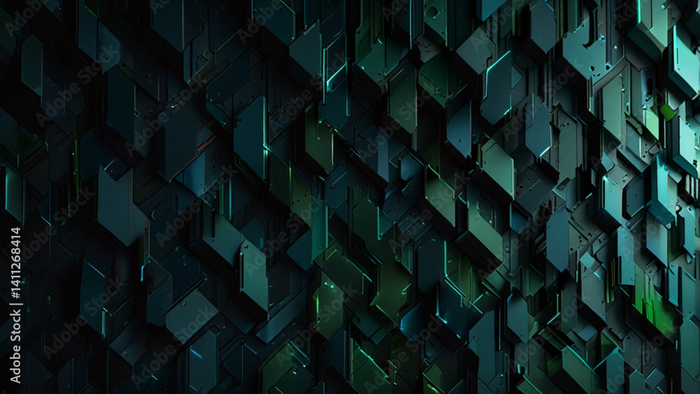 Obraz premium Abstract dark wallpaper, between blue and green.