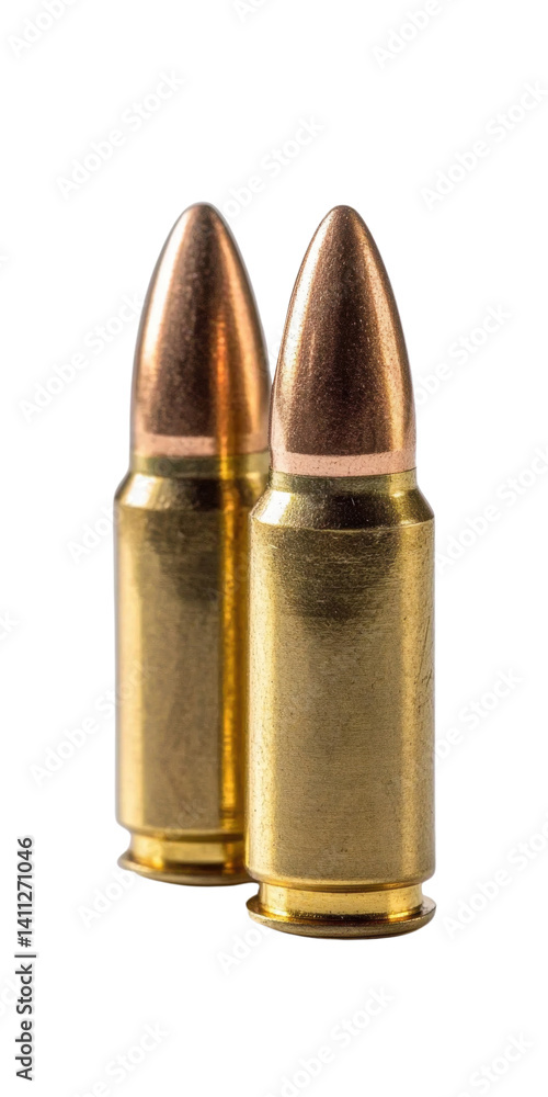 golden bullet casings on white background closeup golden bullet casings on white background closeup