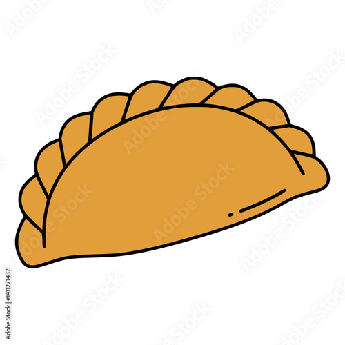 empanada sweet snack food flat color vector illustration template design
