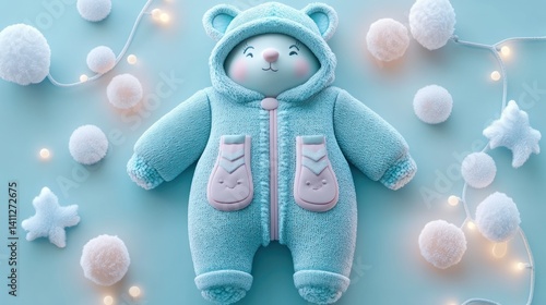 Wallpaper Mural Baby Bear Onesie Winter Scene Torontodigital.ca