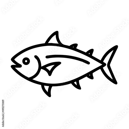 bonito skipjack tuna. fish icon.