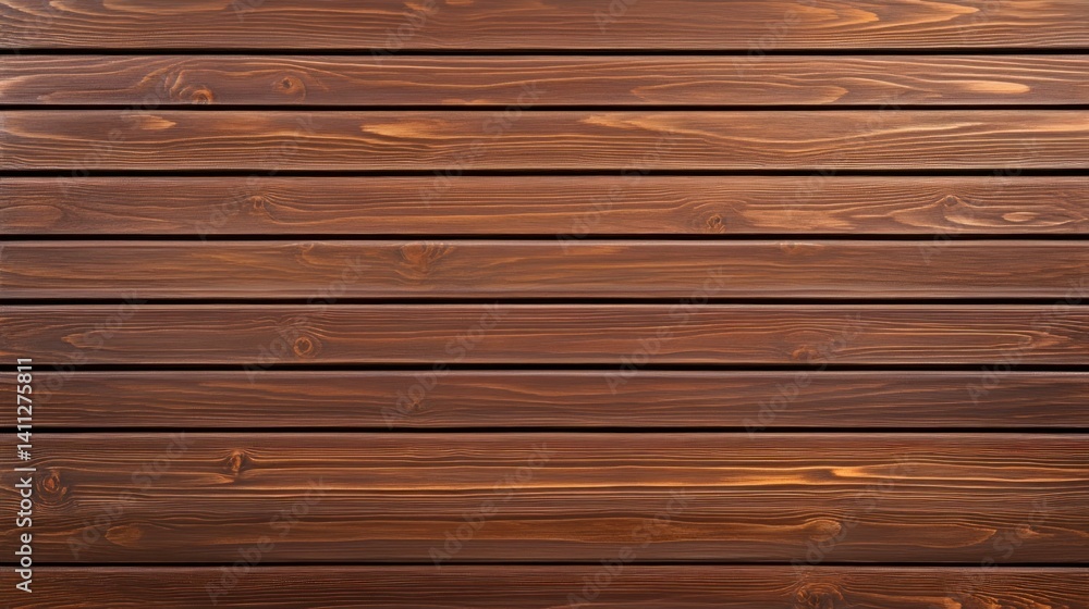 Fototapeta premium Detailed wood texture with deep brown hues and horizontal plank pattern
