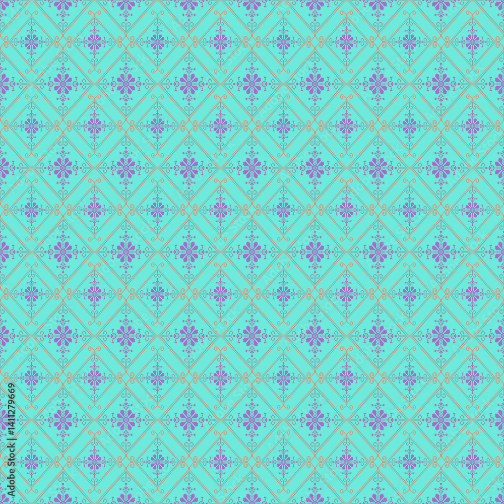 Fototapeta premium Beautiful retro seamless pattern design by geometric 