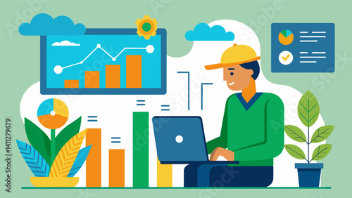 By tracking crop performance data over multiple seasons farmers can make longterm predictions on crop trends and plan accordingly.. Vector illustration