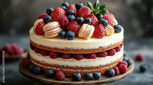 Wallpaper Mural Delicious berry cake sweet treat food photography Torontodigital.ca