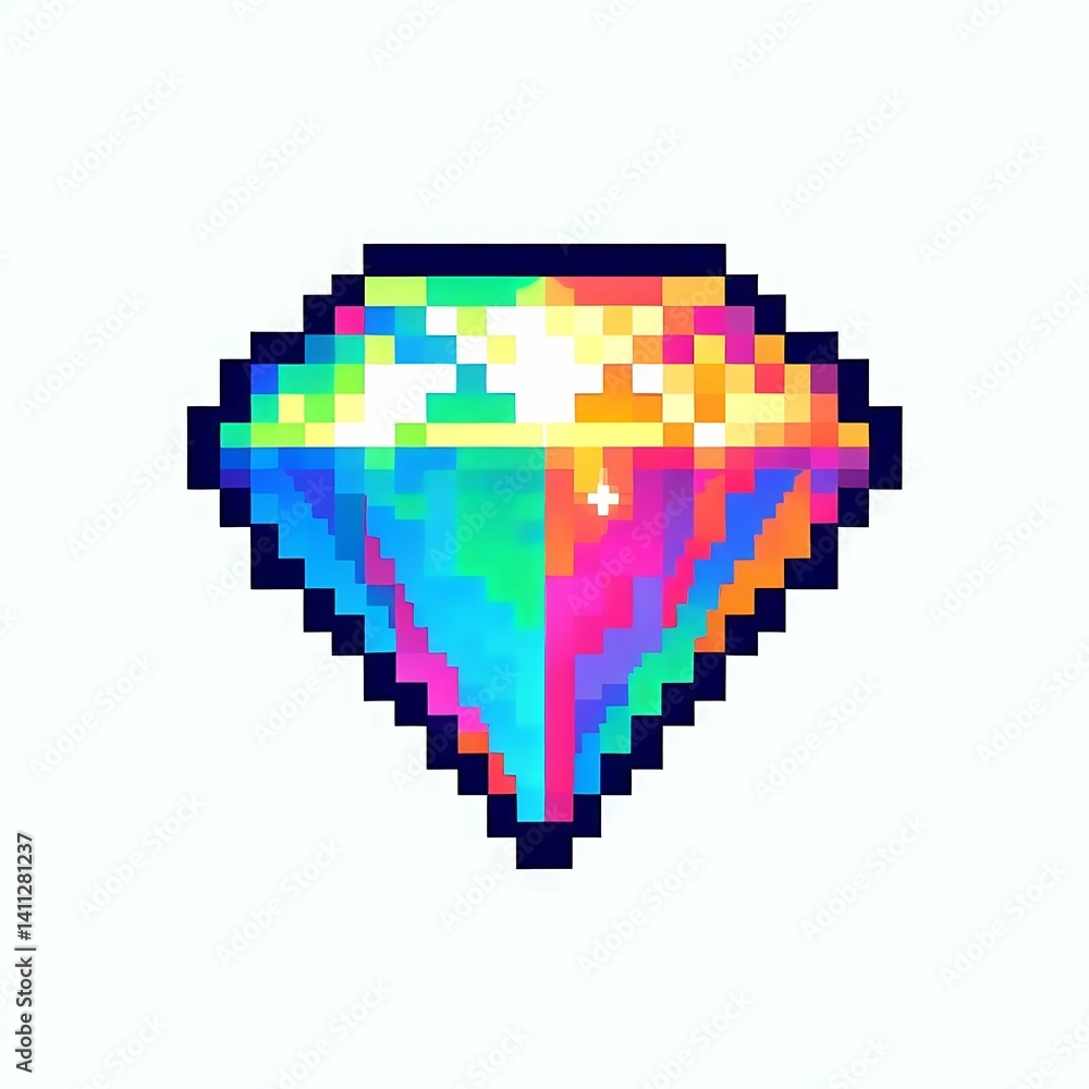 Fototapeta premium Chromatic Pixel Diamond suitable for art exhibition