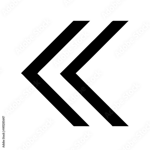 Chevron Left Alt Icon Vector Illustration