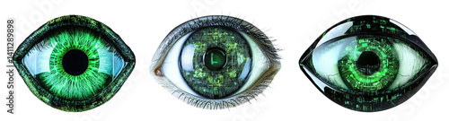 ai eyes, futuristic technology eye scan, cyberpunk vision.
