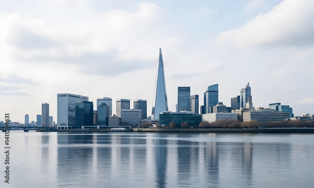 A panoramic view of buildings in London. A panoramic view of buildings in London.