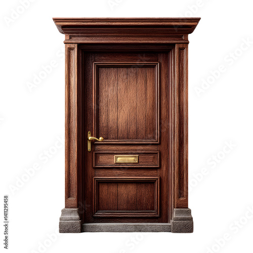 Classic Wooden Door 3D Illustration