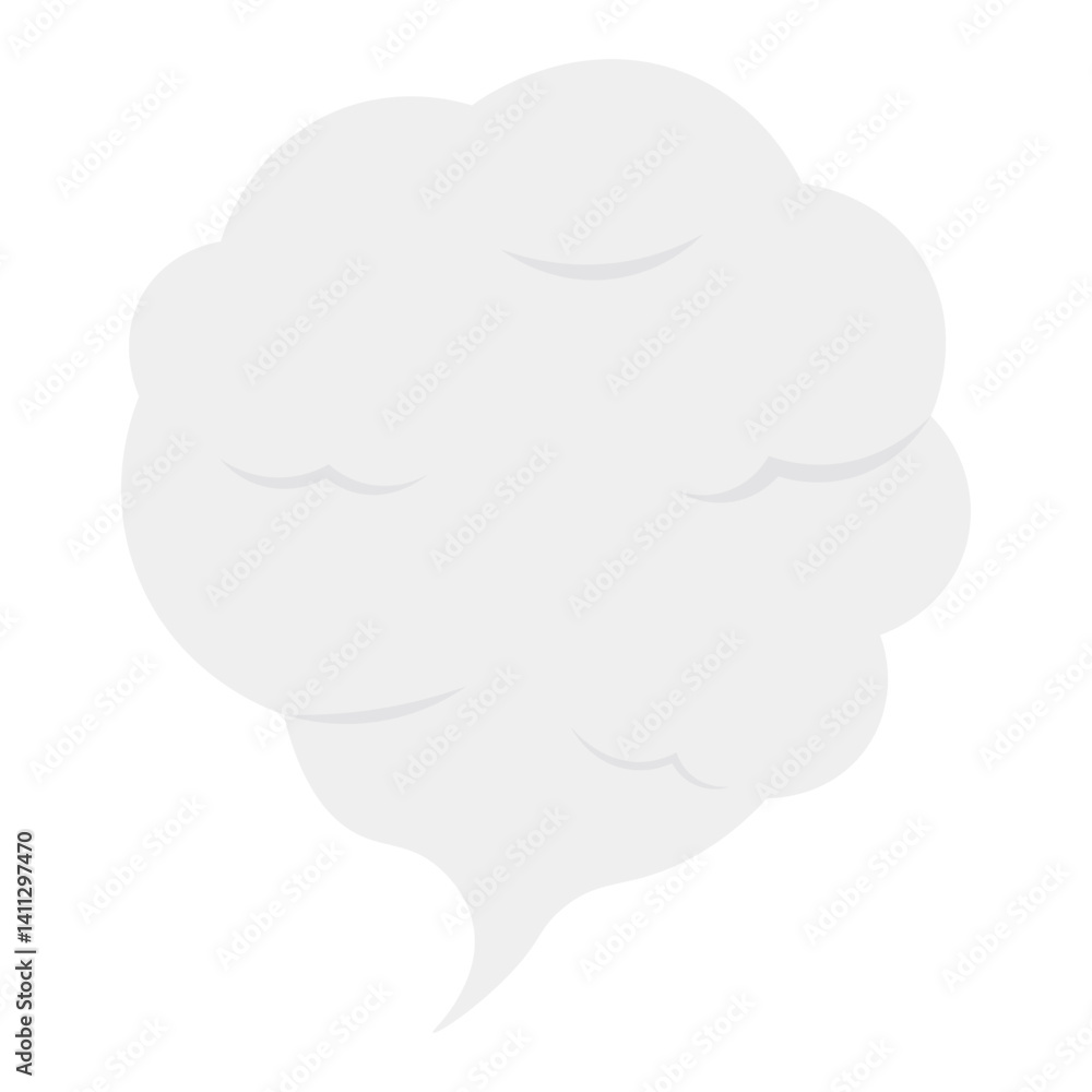 Smoke Clouds Illustration with Cartoon Design. Isolated on White Background. Smoke Clouds Illustration with Cartoon Design. Isolated on White Background.