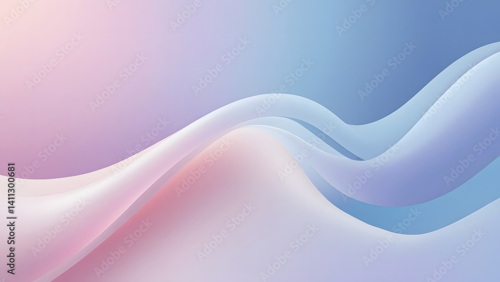 Obraz premium Soft Abstract Waves in Blue and Pink
