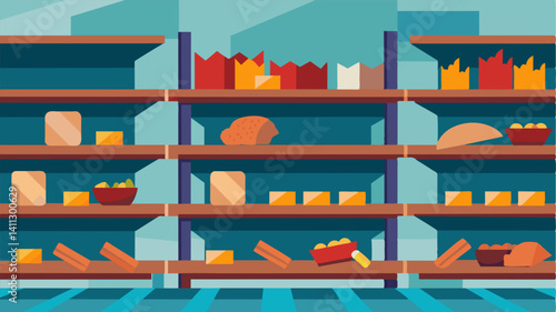 The barren shelves were a grim reflection of the economic struggles that plague so many leaving them without enough food to put on their tables.. Vector illustration