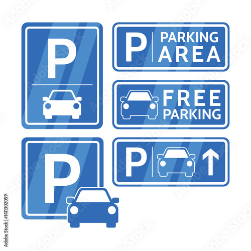 Car Parking Zone Signboard Vector Illustration