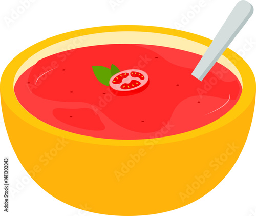 Tomato cream soup in bowl