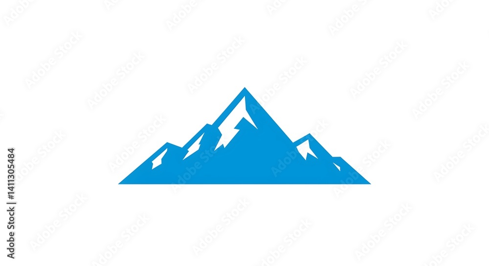 Majestic Blue Mountain Range: A Simple, Modern Graphic Majestic Blue Mountain Range: A Simple, Modern Graphic