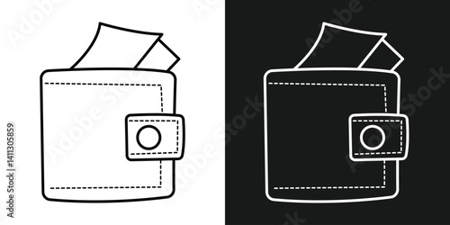 wallet icon vector set use for web. Wallet icon set. Purse plugh for crypto payment. Digital wallet with bitcoin coin, billfold and cards. Vector illustration in eps 10.