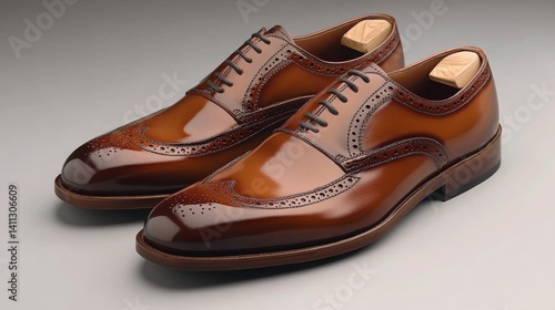 Wallpaper Mural brown leather shoes Torontodigital.ca