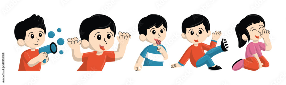 Cartoon illustration of children engaged in playful activities. Depicting joyous moments and lighthearted fun, perfect for children's content. Cartoon illustration of children engaged in playful activities. Depicting joyous moments and lighthearted fun, perfect for children's content.