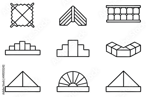 structural load dis line art industrial plan illustration