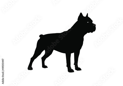Wallpaper Mural Cane corso silhouette. This image shows a black silhouette of a Cane Corso dog, also referred to as Italian Mastiff or guard dog breed. Vector clipart black illustration design. Torontodigital.ca