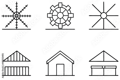 structural load dis line art structural concept rendering