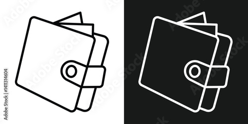 Wallet icon set. Containing e-wallet, purse, dollar, secured, protection, cardholder, credit card, cash and more. Solid vector icons collection in eps 10.