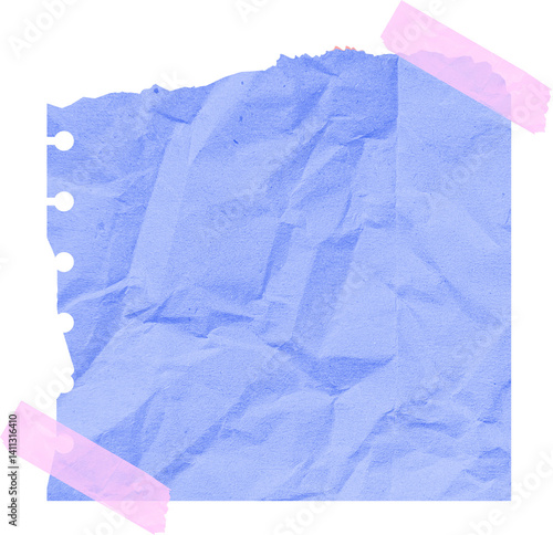 Wallpaper Mural Crumpled Purple torn ripped notepaper sheet texture isolated on transparent background. Crumpled blank paper texture with torn edges and adhesive tape Torontodigital.ca